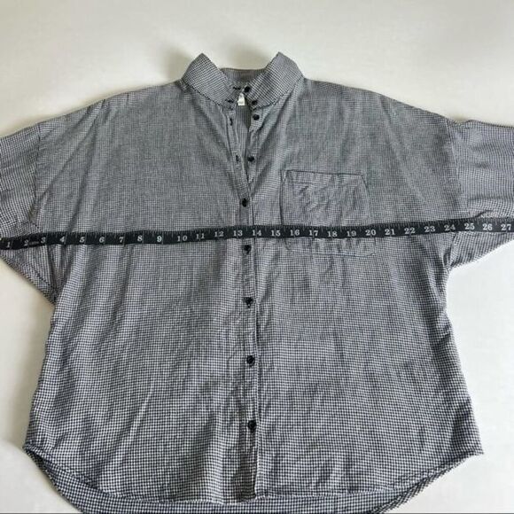 JOIE women’s x-Small XS Houndstooth Button down cotton shirt - Picture 8 of 12